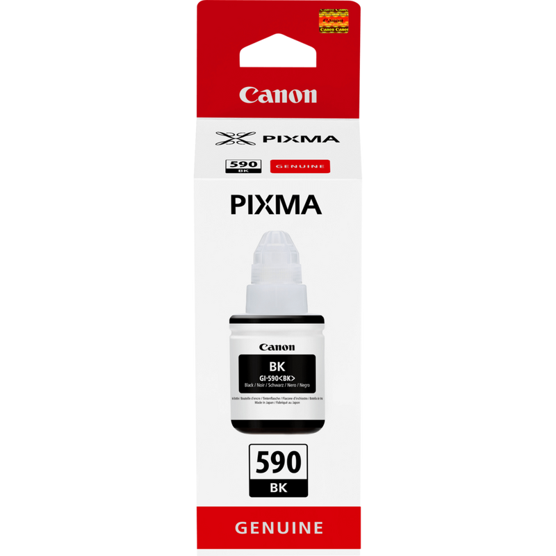 Canon GI-590 Schwarz Tintenbehälter Produkt Vorderansicht