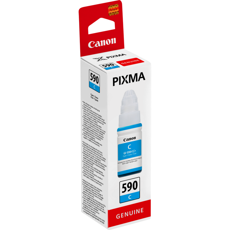 Canon GI-590 Cyan Tintenbehälter Produkt Ansicht von links