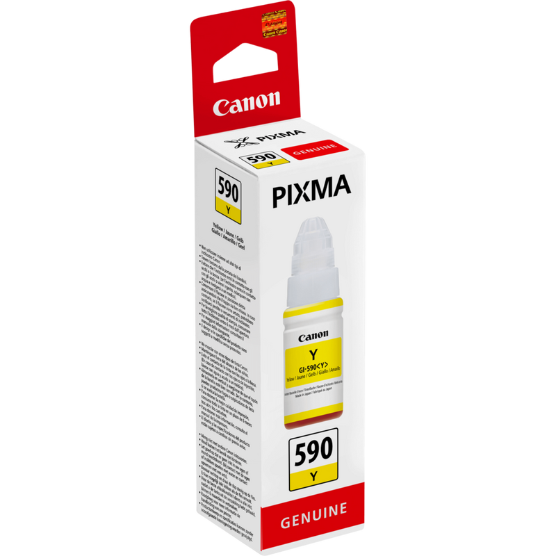 Canon GI-590 Gelb Tintenbehälter Produkt Ansicht von links
