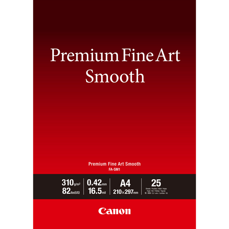 Canon FA-SM1 Premium Fine Art Smooth Papier A4 – 25 Blatt Produkt Vorderansicht