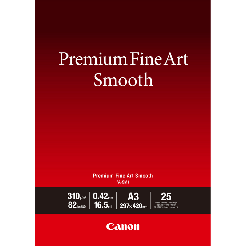 Canon FA-SM1 Premium Fine Art Smooth Papier A3 – 25 Blatt Produkt Vorderansicht