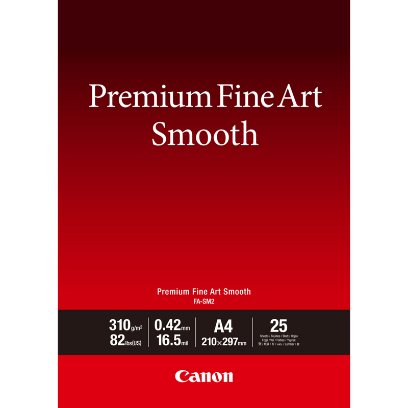 Canon FA-SM2 Premium Fine Art Smooth Papier A4 – 25 Blatt Produkt Vorderansicht