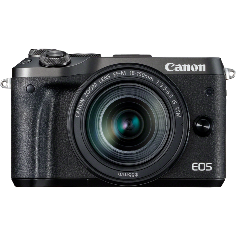 Canon EOS M6 + EF-M 18-150mm IS STM- Objektiv Schwarz Produkt Vorderansicht