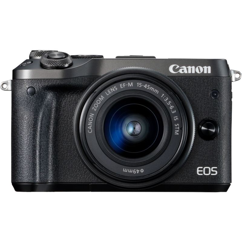 Canon EOS M6 + EF-M 15-45mm IS STM Objektiv Schwarz Produkt Vorderansicht