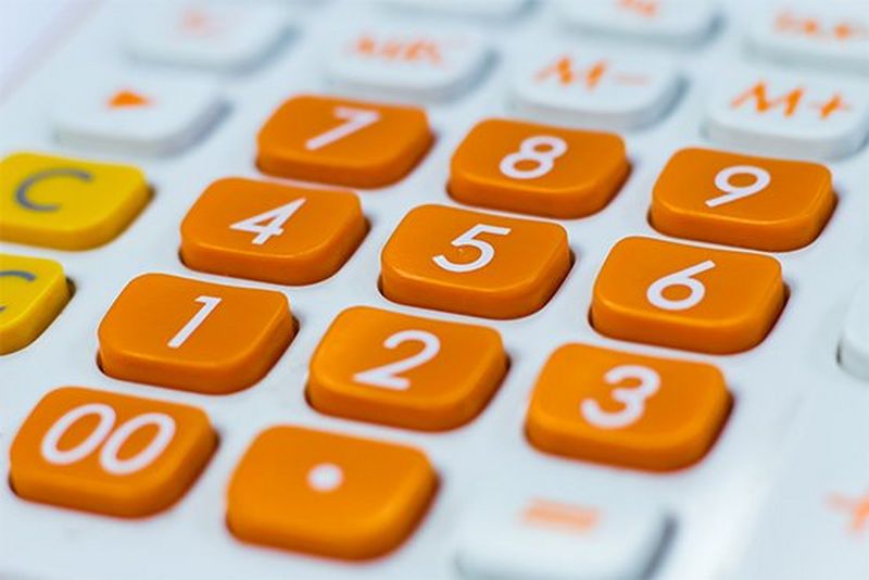Close up of calculator