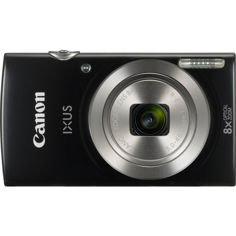 Canon IXUS 185 – Schwarz Produkt Vorderansicht vertikal