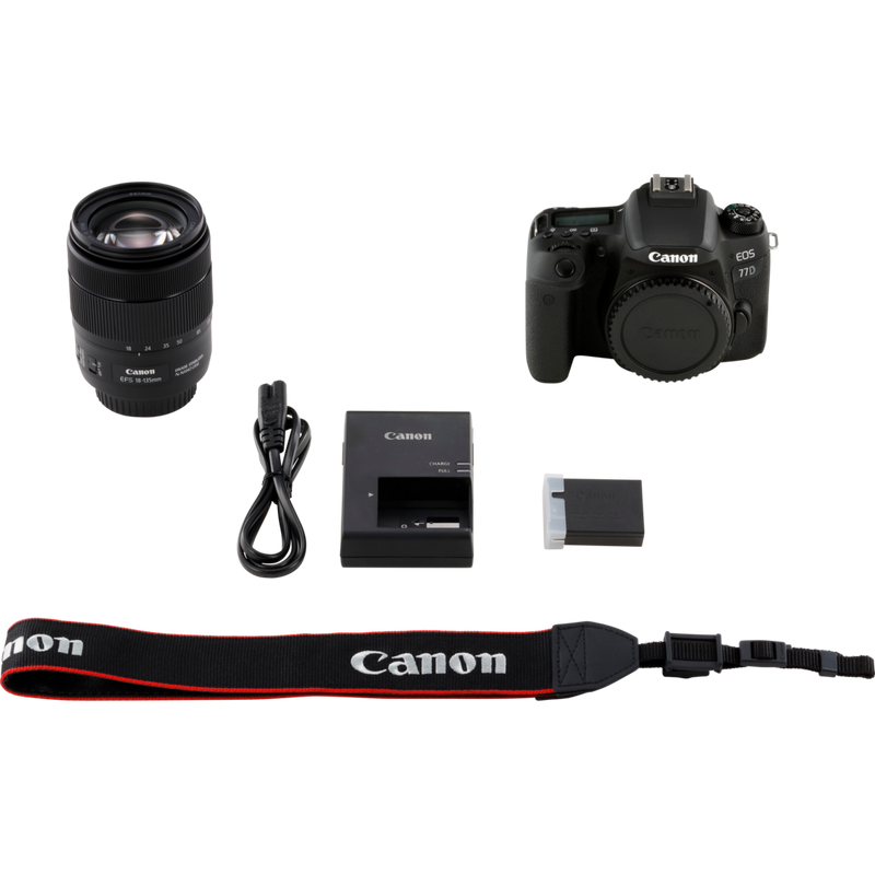 Canon EOS 77D + EF-S 18-135mm 1:3,5-5,6 IS USM Produkt Lieferumfang