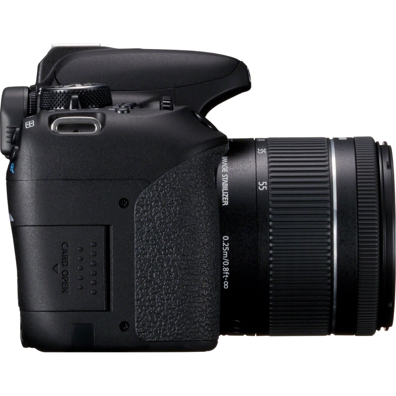 Canon EOS 800D + EF-S 18-55mm 1:4-5,6 IS STM Produkt Ansicht von links