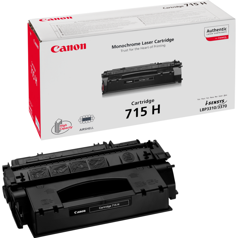 Canon 715H High Capacity Toner-Cartridge Schwarz Produkt Verpackung und Patrone