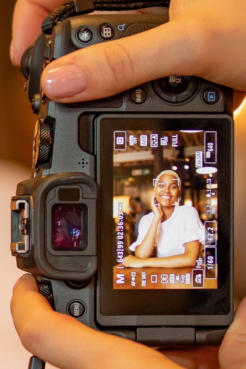 A close-up view of the Canon EOS RP&#39;s display.