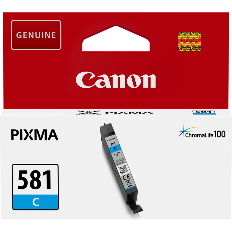 Canon CLI-581C Cyan Tintentank Produkt Vorderansicht