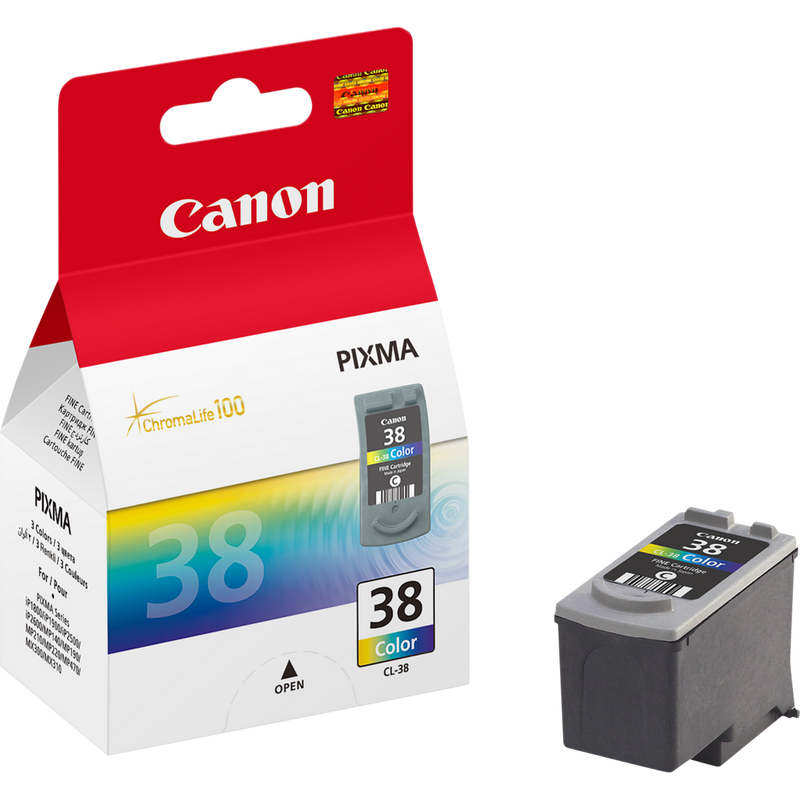 Canon CL-38 C/M/Y Farbtinte Produkt Ansicht von rechts mit Patrone