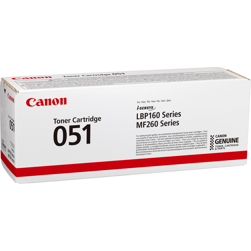 Canon 051 Toner-Cartridge, Schwarz Produkt Ansicht der Verpackung von links