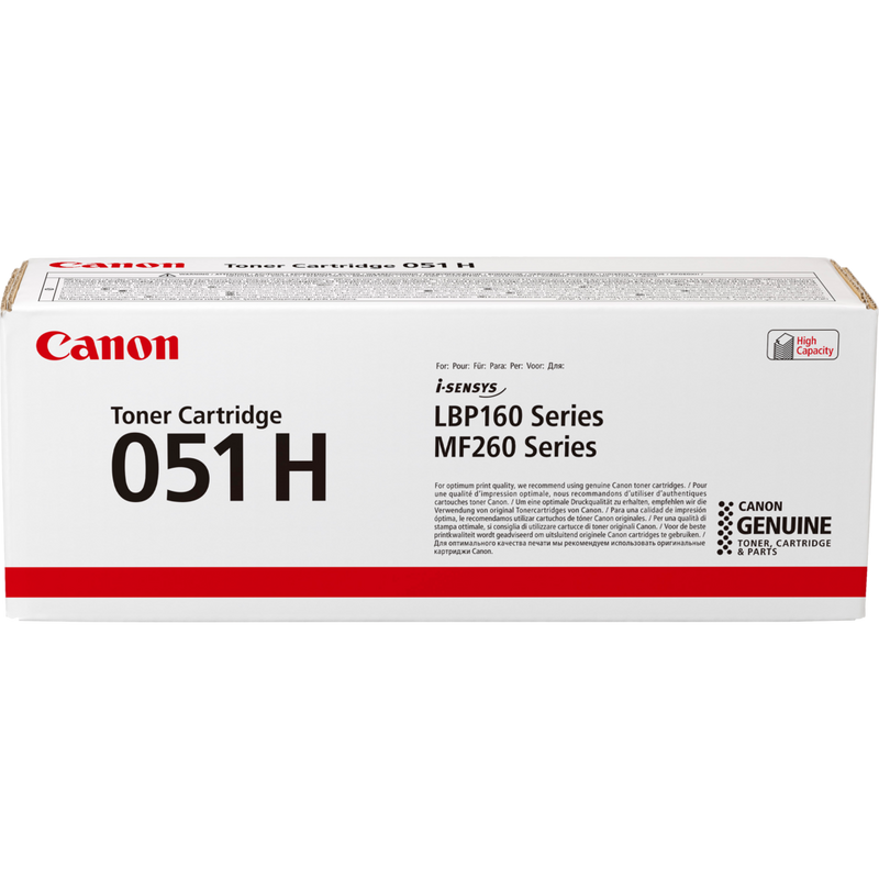 Canon 051H High Yield Toner-Cartridge, Schwarz Produkt Vorderansicht der Verpackung