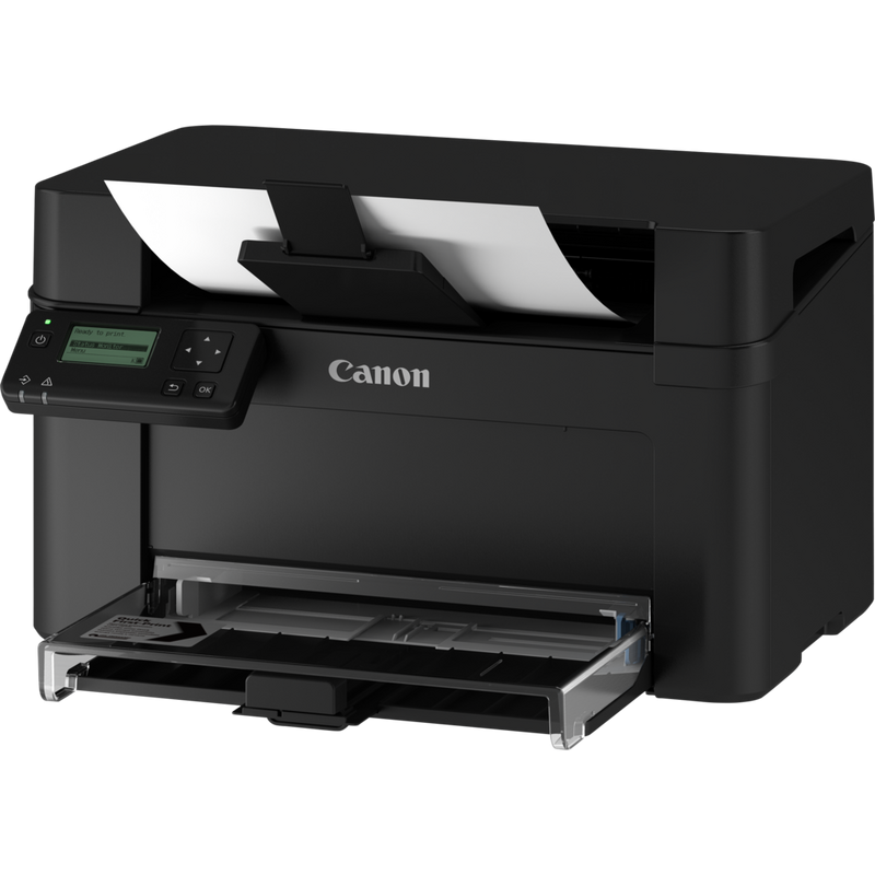 Canon i-SENSYS LBP113w Schwarzweiß-Laserdrucker Produkt Ansicht von rechts mit ausgeklapptem Papierfach