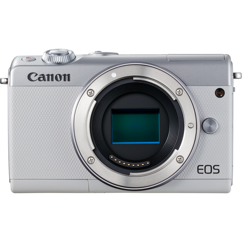 Canon EOS M100 Gehäuse – Weiß Produkt Vorderansicht