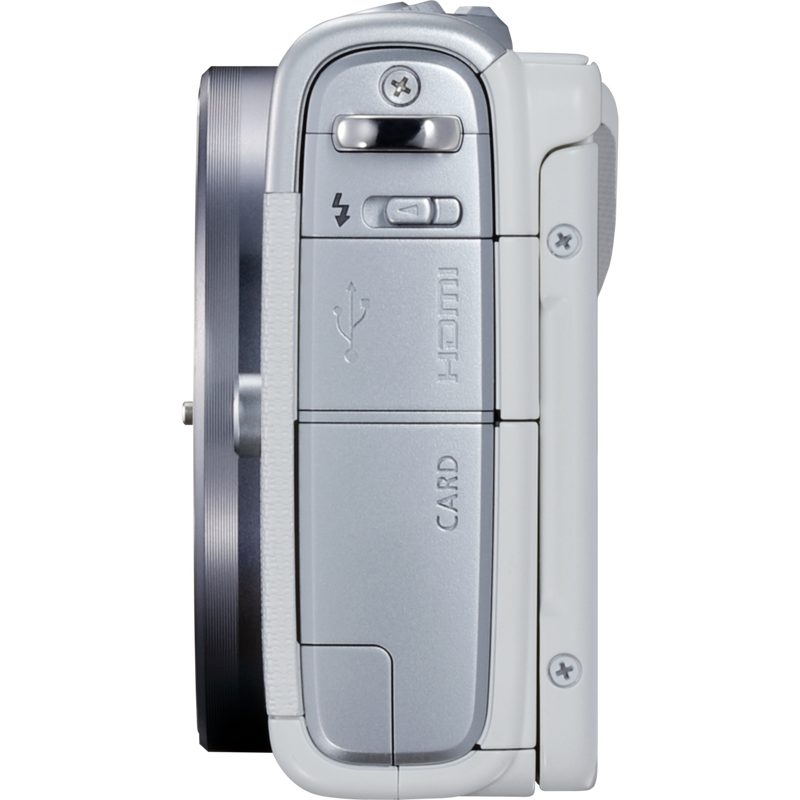 Canon EOS M100 Gehäuse – Weiß Produkt Ansicht von links