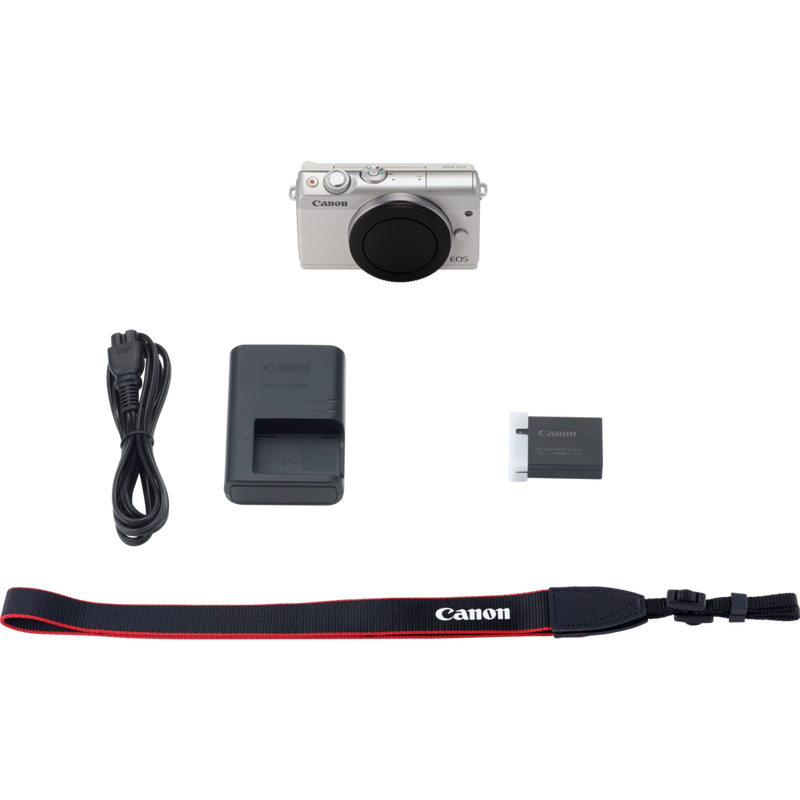 Canon EOS M100 Gehäuse – Weiß Produkt Lieferumfang