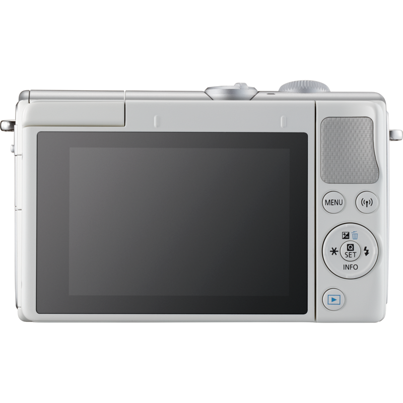 Canon EOS M100 Gehäuse – Weiß Produkt Rückansicht