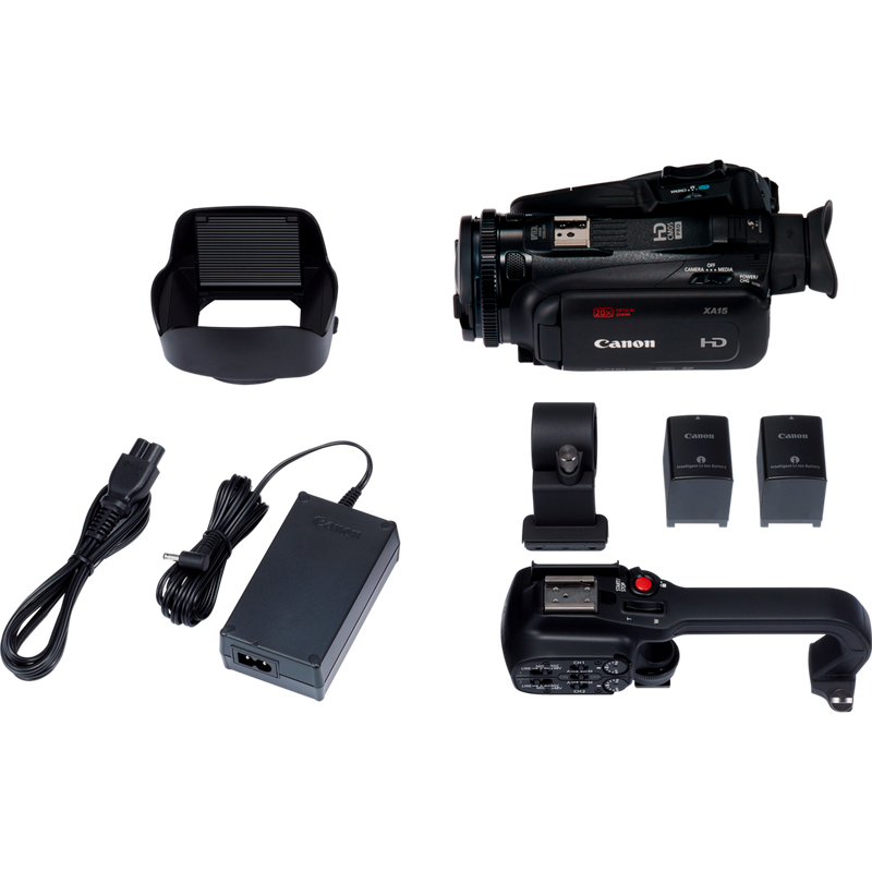 Canon XA15 Camcorder + Power Kit Pack Produkt Komponenten im Lieferumfang