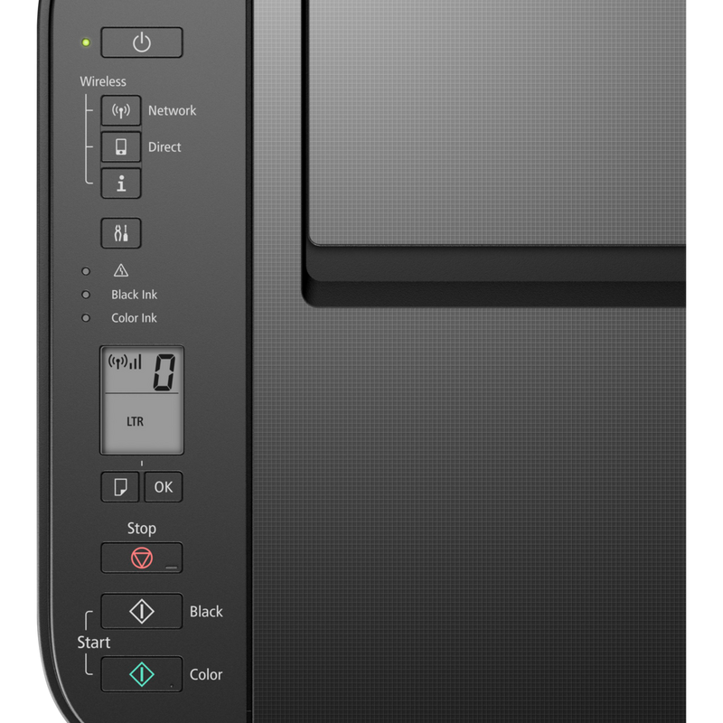 Canon PIXMA TS3150 – Schwarz Produkt Ansicht des Bedienfelds von oben