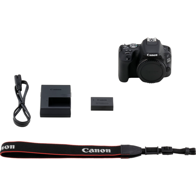 Canon EOS 200D Gehäuse – Schwarz Produkt Lieferumfang
