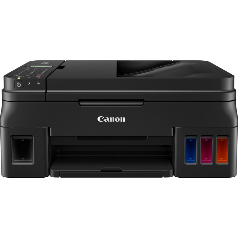 Canon PIXMA G4511 drahtloser All-in-One MegaTank Farbdrucker mit nachfüllbaren Tintenbehältern + zusätzliche schwarze Tinte Produkt Vorderansicht