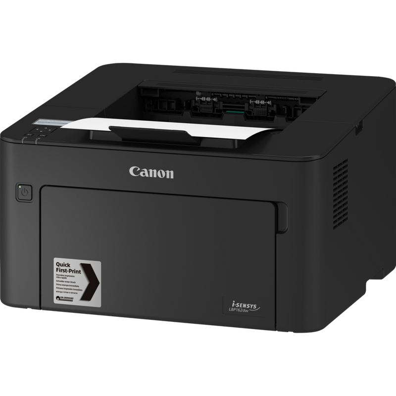 Canon i-SENSYS LBP162dw Schwarzweiß-Laserdrucker Produkt Ansicht von oben rechts mit ausgeklapptem Papiereinzug