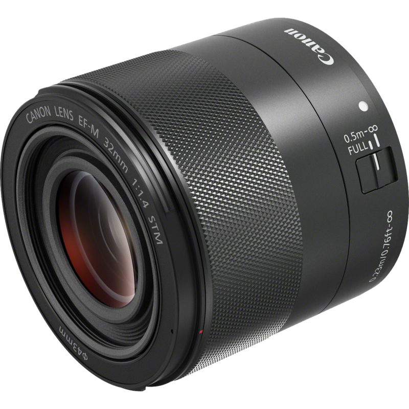 Canon EF-M 32mm f/1,4 STM Objektiv Produkt Ansicht von links