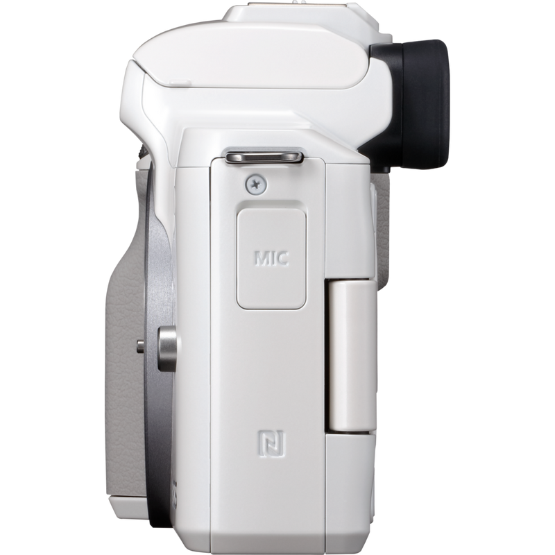 Canon EOS M50 Gehäuse – Weiß Produkt Ansicht von links