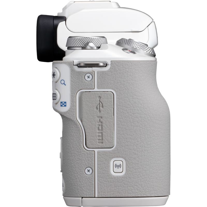 Canon EOS M50 Gehäuse – Weiß Produkt Ansicht von rechts