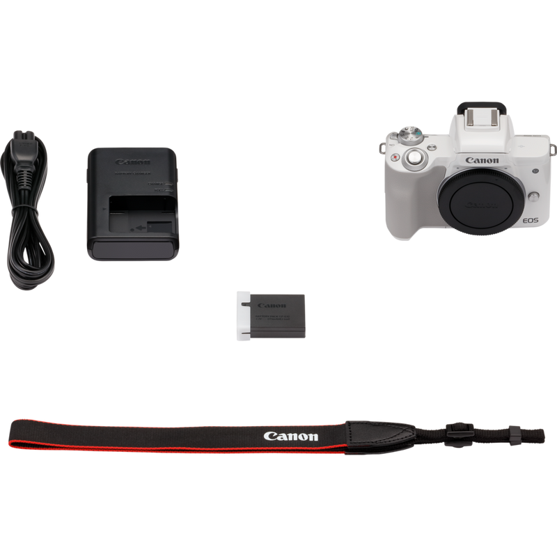 Canon EOS M50 Gehäuse – Weiß Produkt Lieferumfang