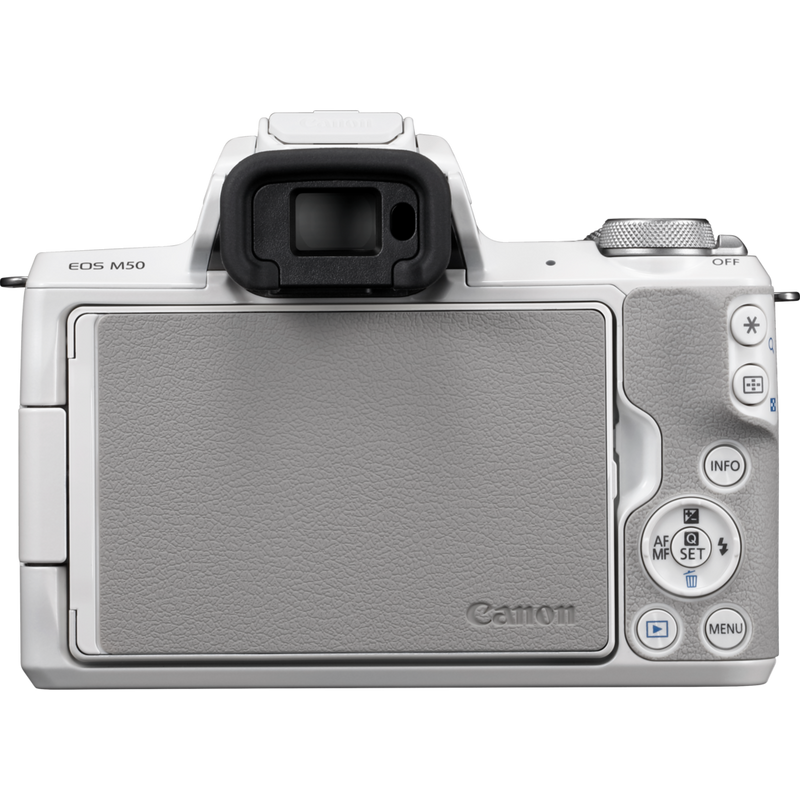 Canon EOS M50 Gehäuse – Weiß Produkt Rückansicht