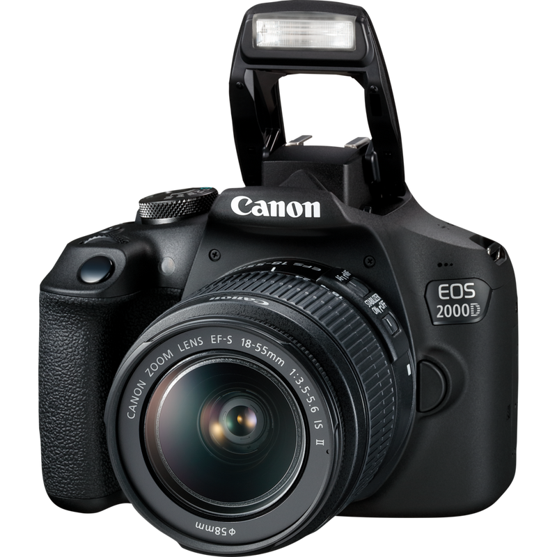 Canon EOS 2000D + EF-S 18-55mm IS II Objektiv Produkt Vorderansicht