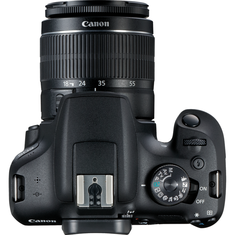 Canon EOS 2000D + EF-S 18-55mm IS II Objektiv Produkt Ansicht von oben