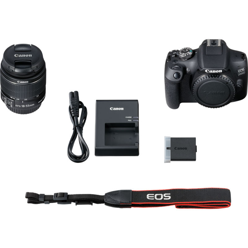 Canon EOS 2000D + EF-S 18-55mm IS II Objektiv Produkt Lieferumfang