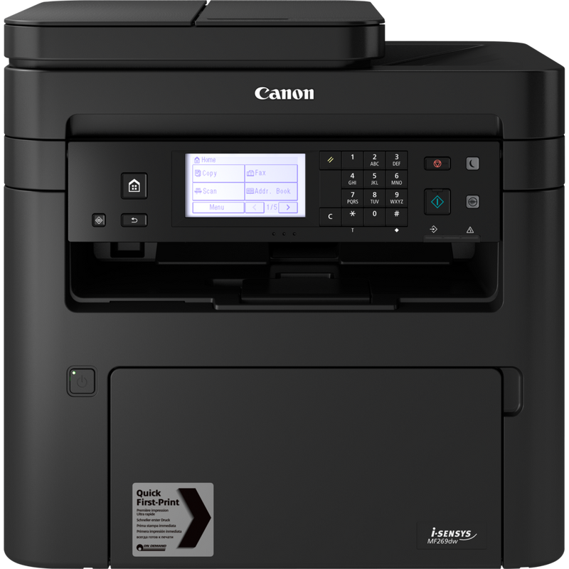 Canon i-SENSYS MF269dw Schwarzweiß-Laser-Multifunktionssystem Produkt Vorderansicht
