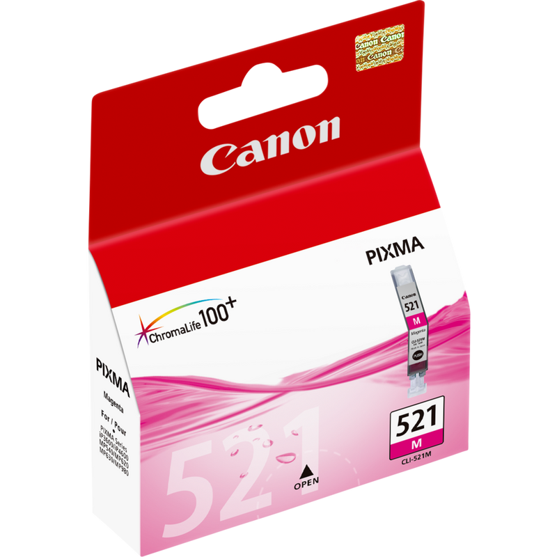 Canon CLI-521M Tinte Magenta Produkt Ansicht von links