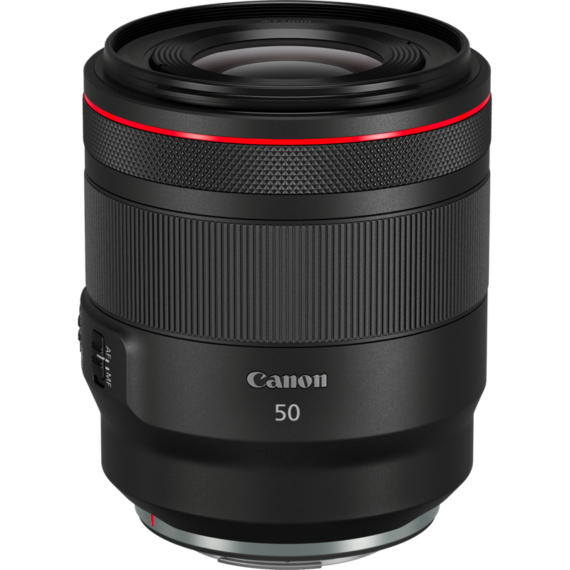 Canon RF 50mm F1.2L USM Objektiv Produkt Diagonale Draufsicht