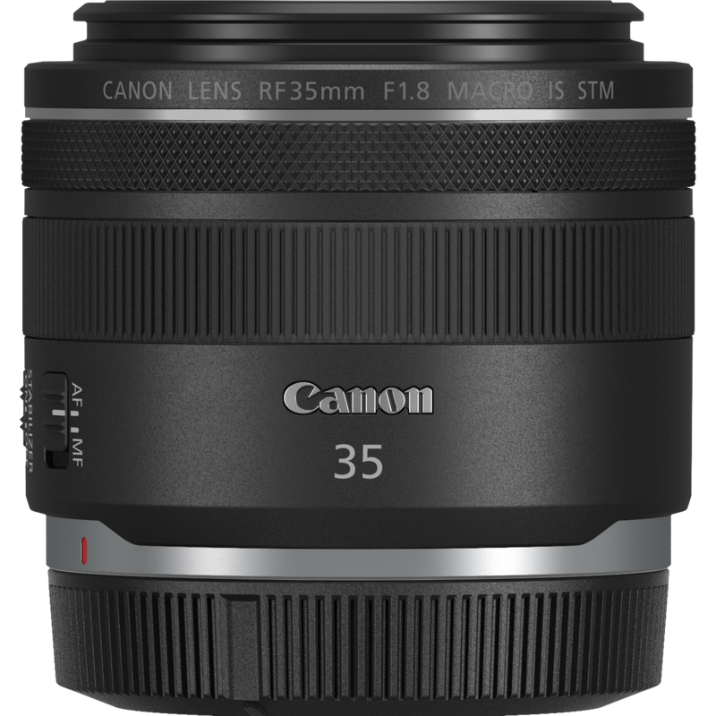 Canon RF 35mm F1.8 IS Macro STM Objektiv Produkt Diagonale Draufsicht