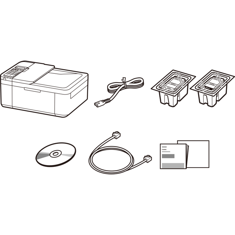 Canon PIXMA TR4551 4-in-1-Multifunktionssystem, Weiß Produkt Mit dem Lieferumfang