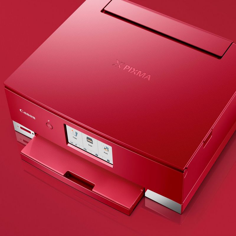 Canon PIXMA TS8252 Multifunktionssystem, Rot Produkt Schrägansicht von oben