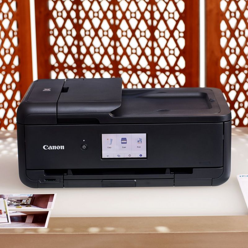 Canon PIXMA TS9550 Tintenstrahl-Multifunktionssystem, Schwarz Auf einem Tisch