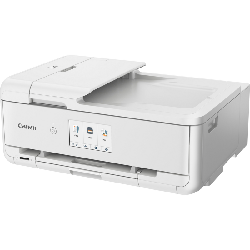 Canon PIXMA TS9551C Tintenstrahl-Multifunktionssystem, Weiß Produkt Schrägansicht von vorne