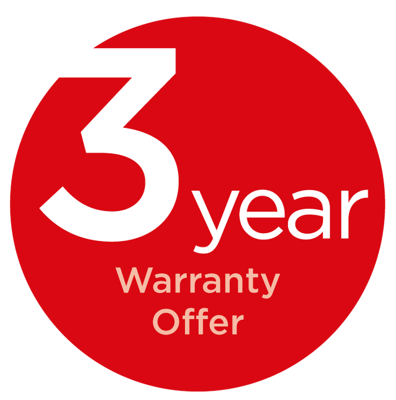3 Year Warranty