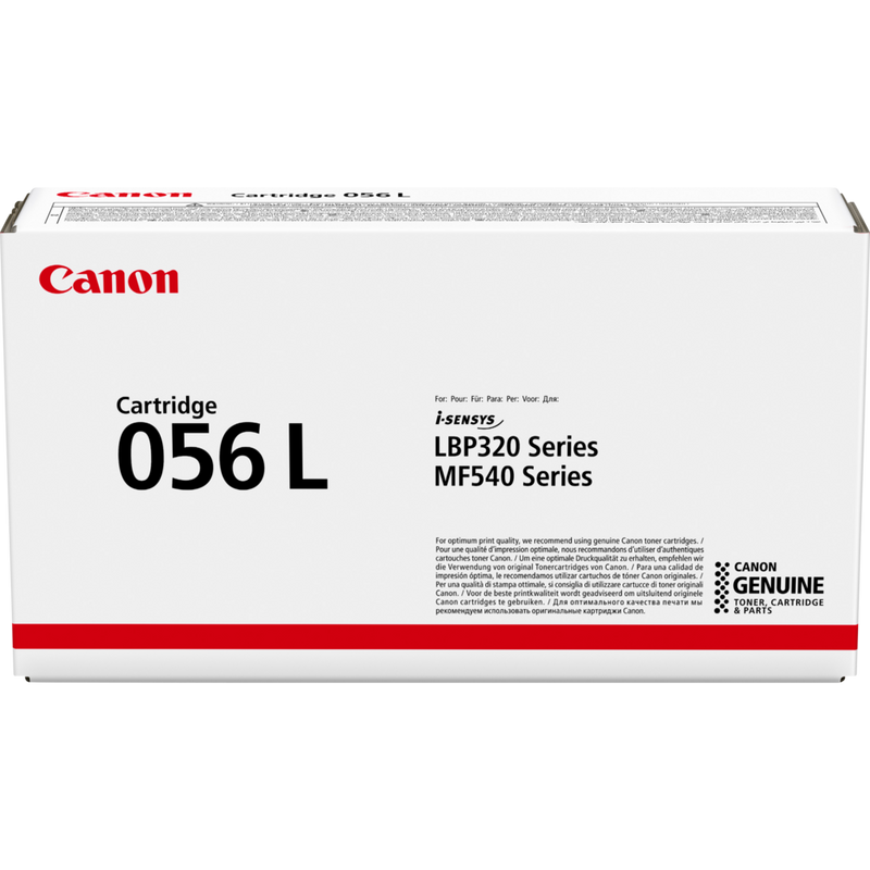 Canon 056L Toner-Cartridge, Schwarz Produkt Vorderansicht der Verpackung