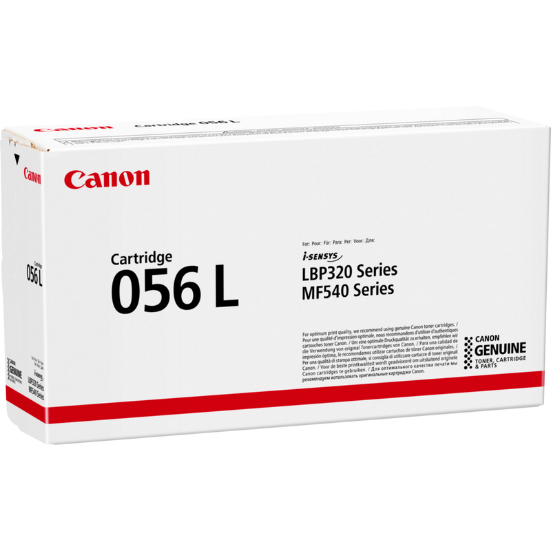 Canon 056L Toner-Cartridge, Schwarz Produkt Ansicht der Verpackung von links
