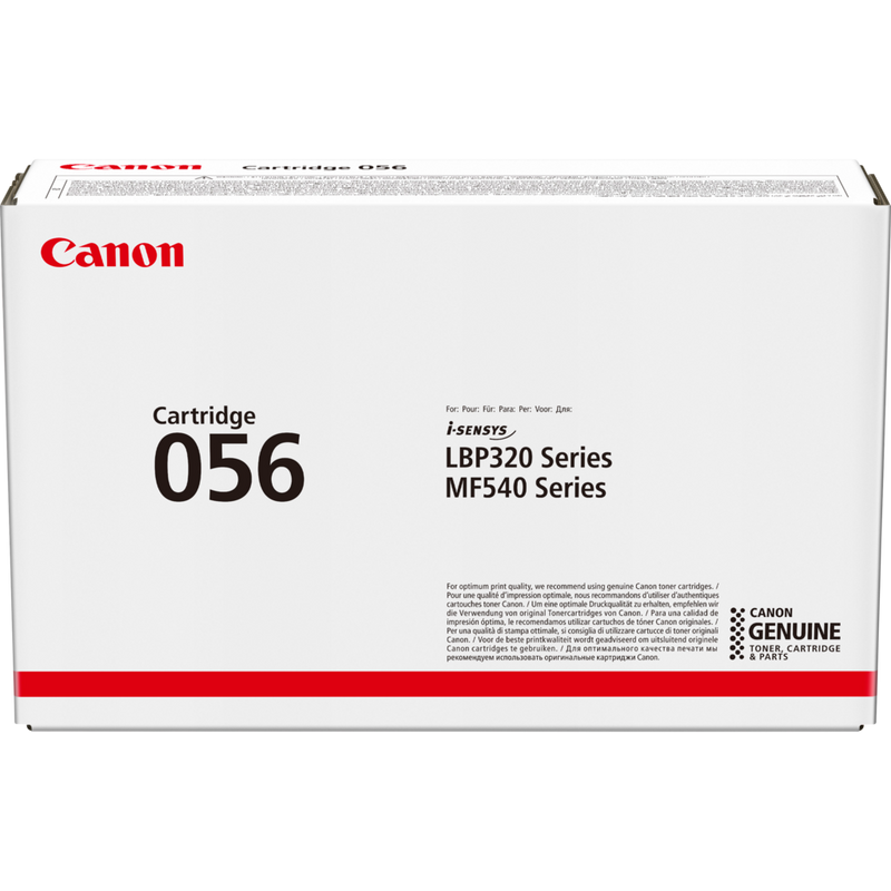 Canon 056 Toner-Cartridge, Schwarz Produkt Vorderansicht der Verpackung