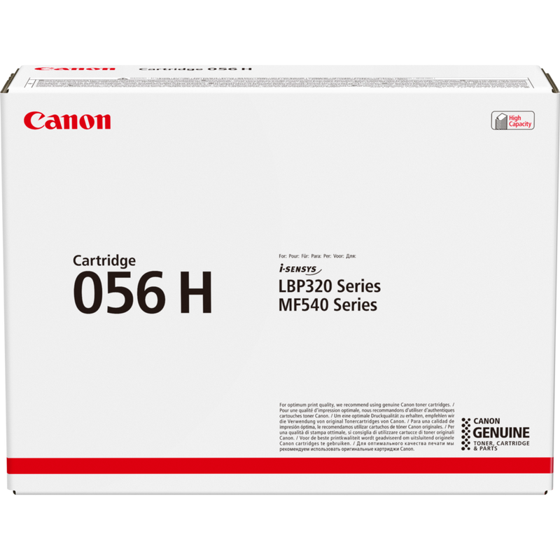 Canon 056H Toner-Cartridge, Schwarz Produkt Vorderansicht der Verpackung