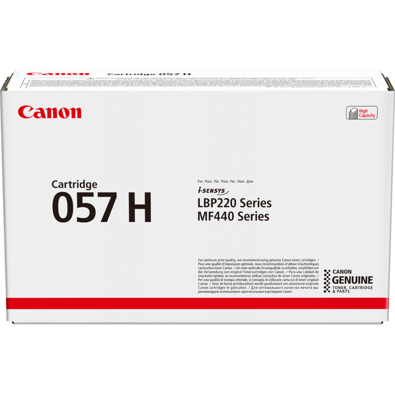 Canon i-SENSYS 057H Toner-Cartridge, Schwarz Produkt Vorderansicht der Verpackung